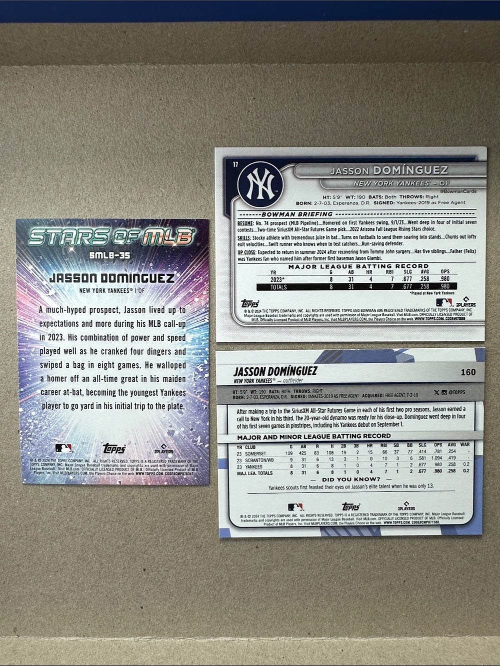 George Lombard Jr Rookie +3 Jasson Dominguez Rookies + Aaron Judge Yankees - Picture 5 of 15